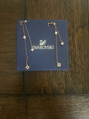 Swarovski Long Drop Crystal Earrings with Clear Stones